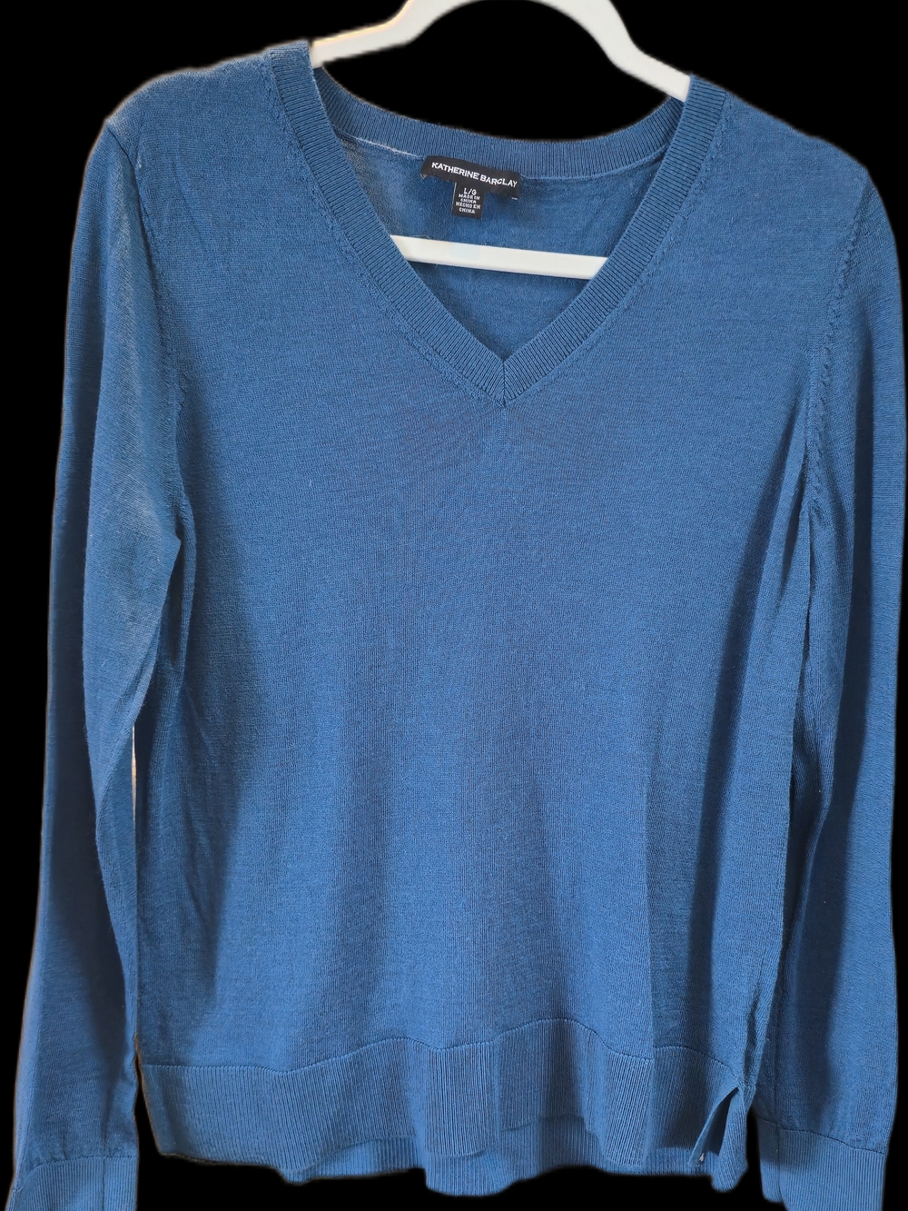 Katherine Barclay Teal V-Neck Lightweight Sweater